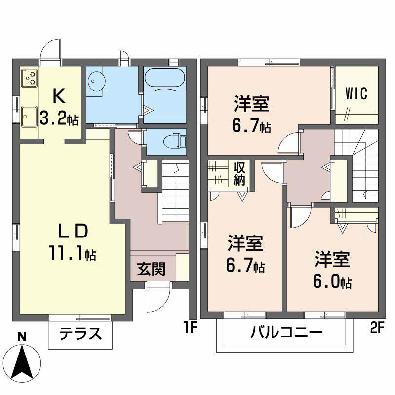 シャルム真美(3LDK/1階)の間取り写真