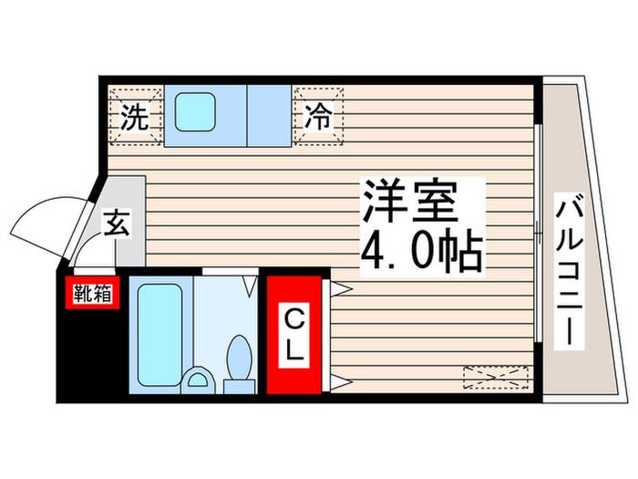 メゾン中葛西(ワンルーム/4階)の間取り写真