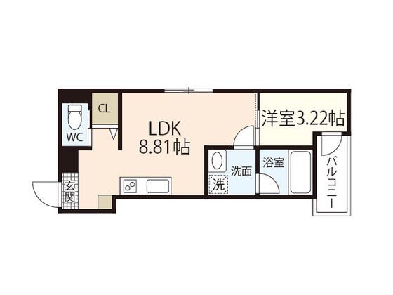 MOVE旭園ノース(1LDK/1階)の間取り写真
