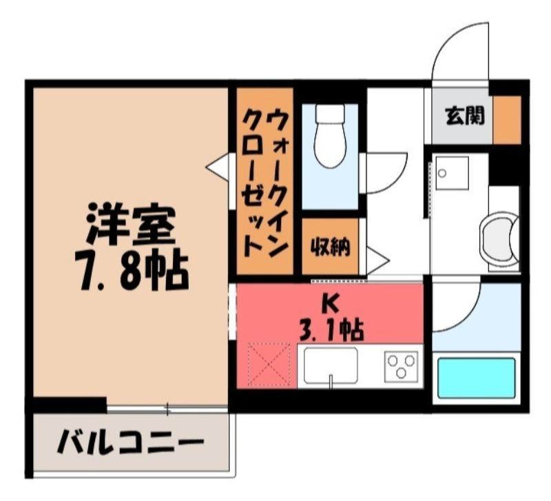 ブルーレインハウス(1LDK/2階)の間取り写真