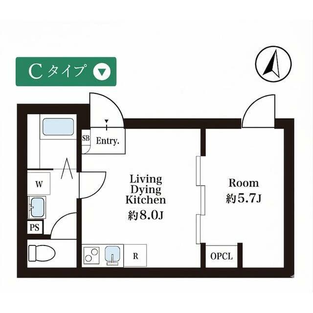 池上7丁目アパート(1LDK/B1階)の間取り写真