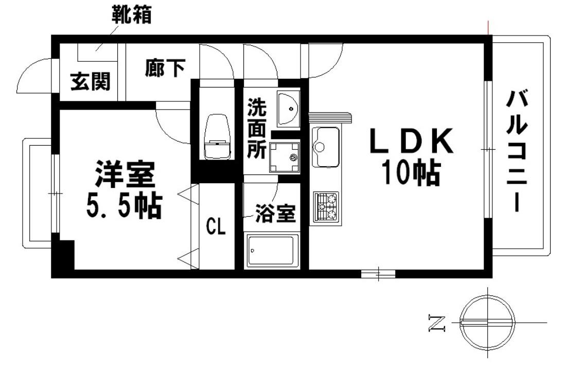 スカイシーIII(1LDK/1階)の間取り写真