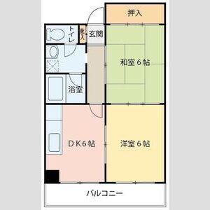 名取ビル富弥(2DK/2階)の間取り写真
