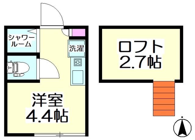 ROOTS竹ノ塚(ワンルーム/2階)の間取り写真