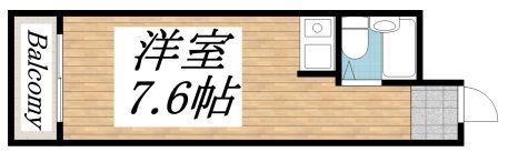 JPアパートメント飯能(ワンルーム/2階)の間取り写真