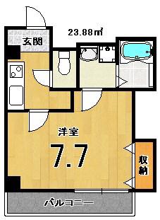 ジャービス西京極(1K/1階)の間取り写真