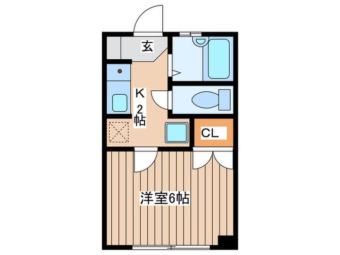 マルヴィエント湘南茅ヶ崎(1K/1階)の間取り写真