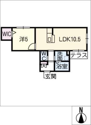 I・S プランドール(1LDK/1階)の間取り写真