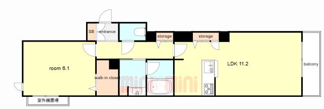 グレイス神戸住吉(1LDK/2階)の間取り写真