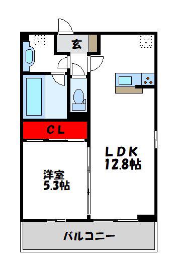 ヴィバーチェ(1LDK/1階)の間取り写真
