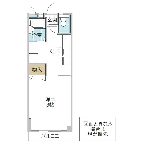 飯村不動産第一ビル(1DK/1階)の間取り写真