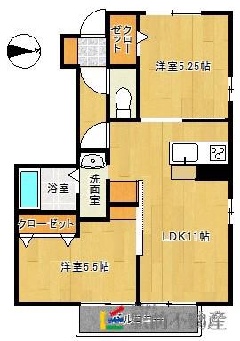 C・フレア(2LDK/1階)の間取り写真