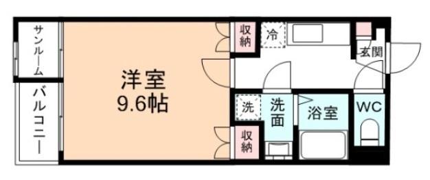 メゾンK&M X(1K/1階)の間取り写真