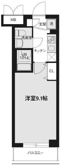 レオーネ志村坂上(1K/4階)の間取り写真