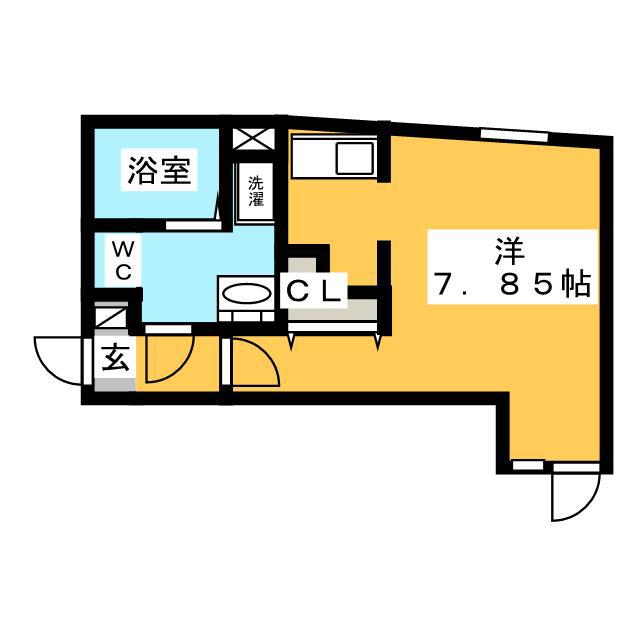 BRANCHE中村橋(ワンルーム/2階)の間取り写真