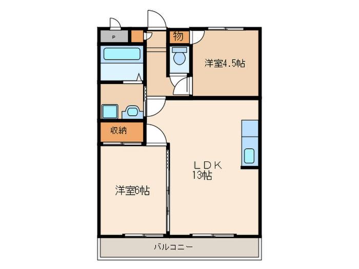 マンション千歳(2LDK/1階)の間取り写真