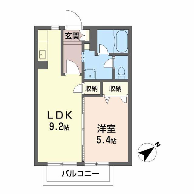 シャーメゾン藤原台A棟(1LDK/2階)の間取り写真