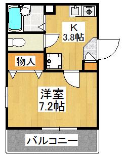 ノイン多摩川(1K/3階)の間取り写真