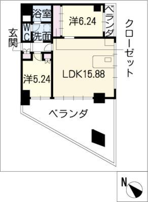 S-FORT乙川(2LDK/1階)の間取り写真