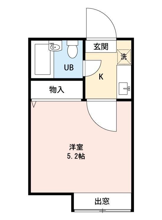 パティオ稔台A(1K/2階)の間取り写真