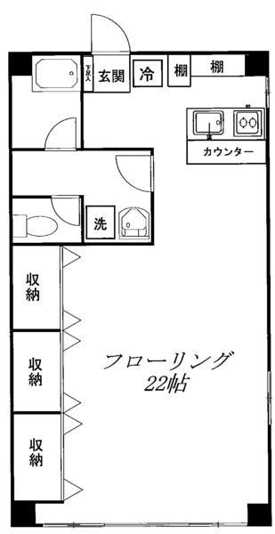 コーポ麹町(ワンルーム/2階)の間取り写真
