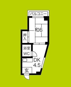 豊里丸富マンション(1DK/3階)の間取り写真