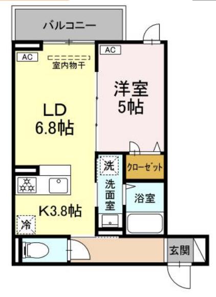 グラナーデ東水元(1LDK/3階)の間取り写真