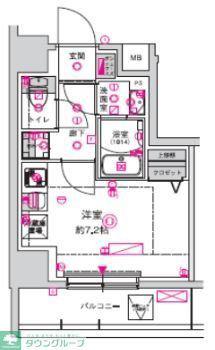 CREST TAPP川崎港町(ワンルーム/9階)の間取り写真