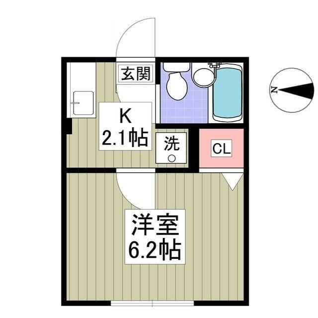 シティハイム国恵ハイムB(1K/1階)の間取り写真