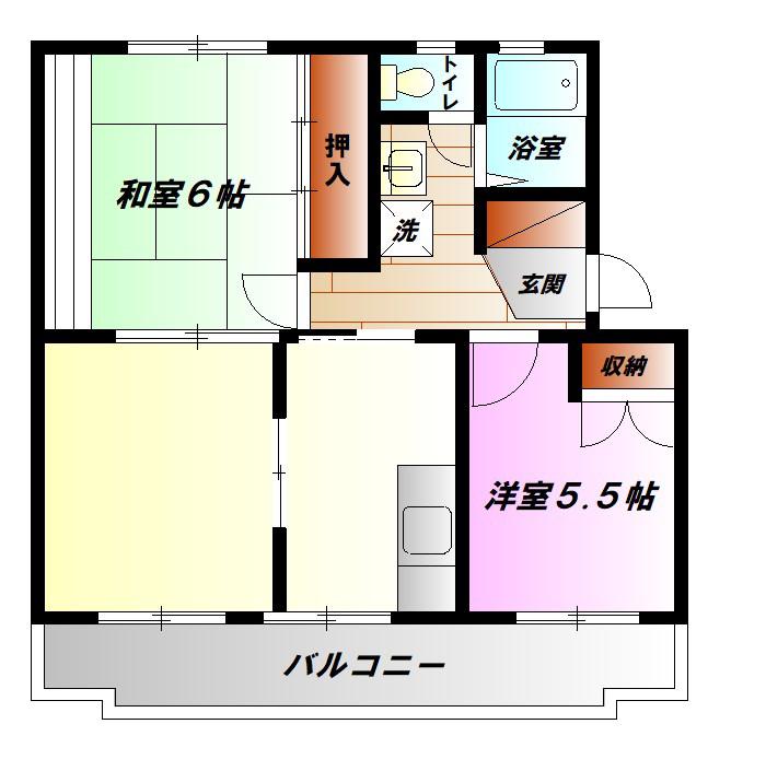 ハイツエスアール(3DK/2階)の間取り写真