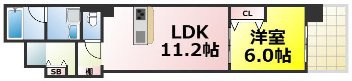 グランツ(1LDK/4階)の間取り写真