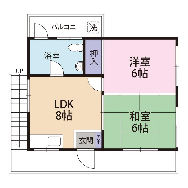 比嘉アパート(2DK/2階)の間取り写真