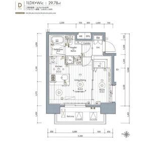 エステムコート名古屋新栄VI アートテラス(1DK/5階)の間取り写真