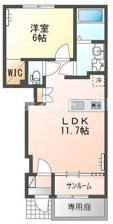 コート テネレ(1LDK/1階)の間取り写真