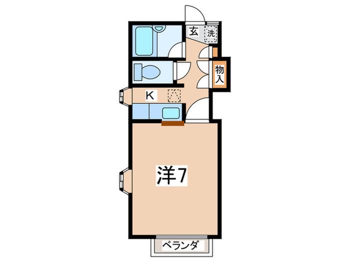 ホワイトヴィラ(1K/1階)の間取り写真