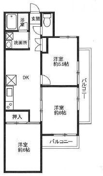 パークサイド壱番館(3DK/4階)の間取り写真