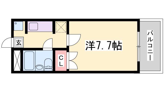 K・X御立(1K/3階)の間取り写真
