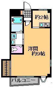 第1タカサハイム(1K/2階)の間取り写真