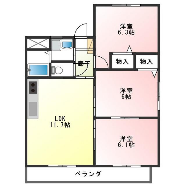 ドリームスペースはば(3LDK/3階)の間取り写真