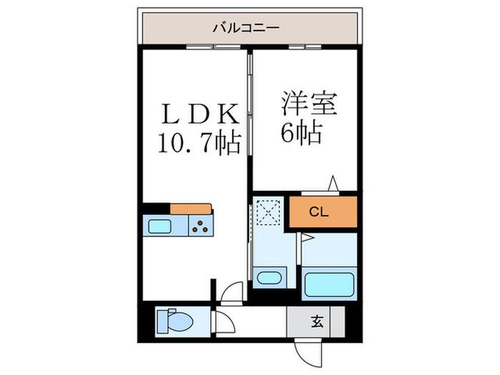 ヴィダ西京極(1LDK/1階)の間取り写真