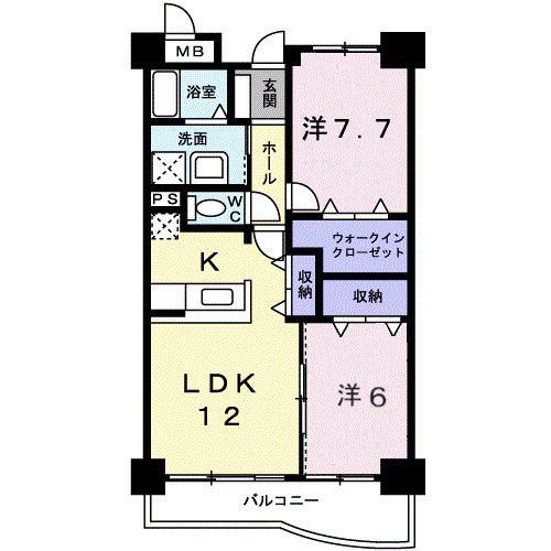 ベルクレーヌ21(2LDK/3階)の間取り写真