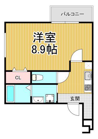 フジパレス西宮今津3番館(1K/1階)の間取り写真