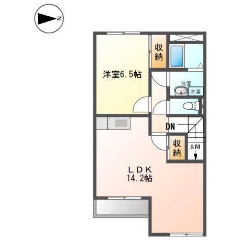 エステールキャッスル(1LDK/2階)の間取り写真
