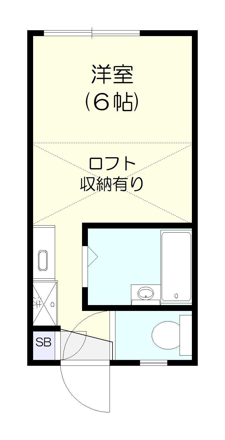 パンシオン(ワンルーム/1階)の間取り写真