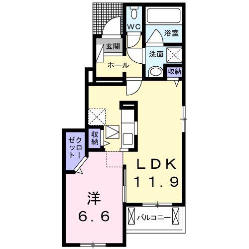 レガーロ ノースII(1LDK/1階)の間取り写真