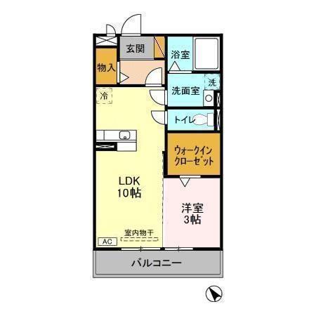 アークトゥルス(1LDK/2階)の間取り写真
