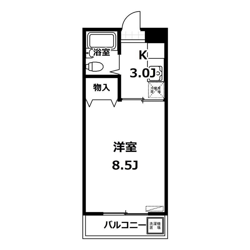 滝坂ハイツ(1K/1階)の間取り写真