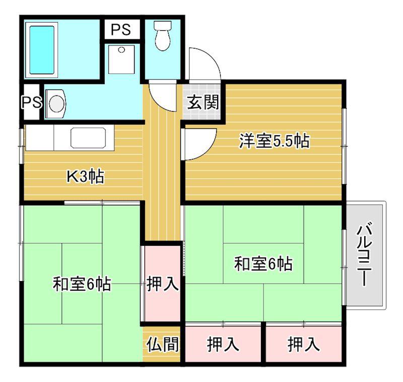 ソファレM(3K/1階)の間取り写真