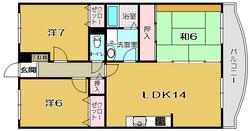 ロイヤルガーデン(3LDK/3階)の間取り写真