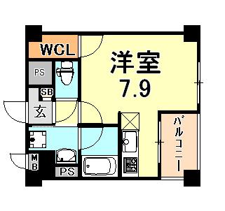 カノン甲南山手(1K/3階)の間取り写真